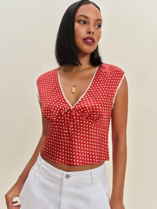 Reformation Tops - Reformation Polka dot top